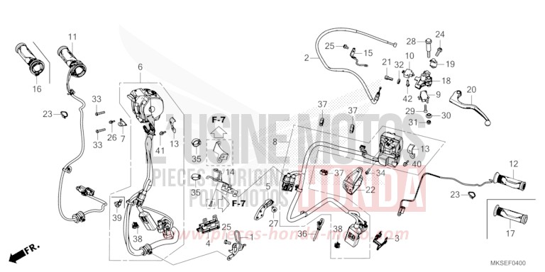 LEVIER DE GUIDON/COMMUTATEUR/CABLE (MT) de Africa Twin DARKNESS BLACK METALLIC (NH463) 2021